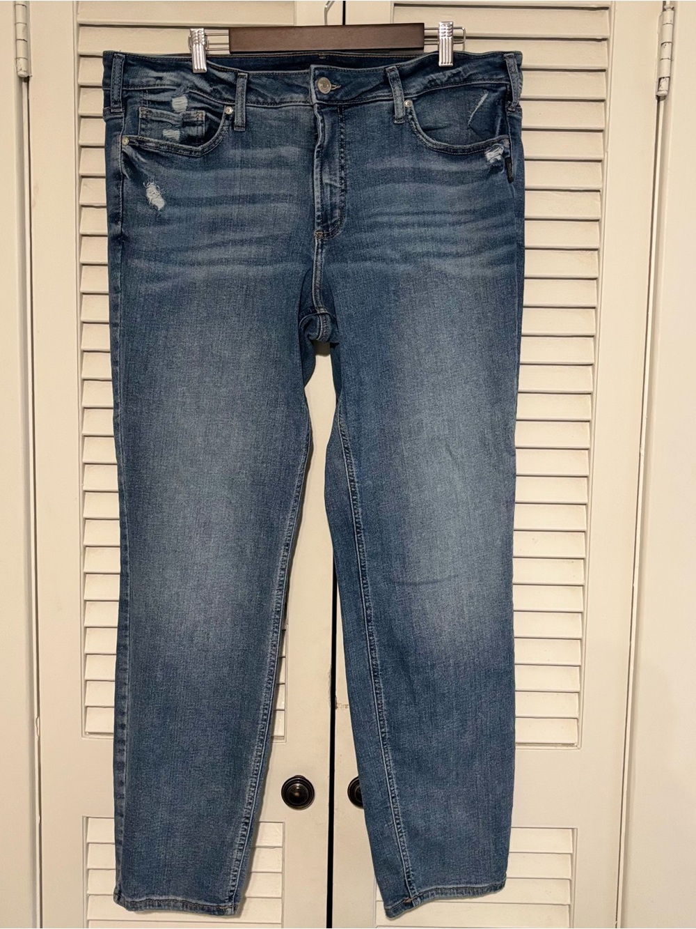Silver Jeans Women's Straight Jeans in Medium Blue Wash